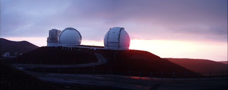 Mauna Kea Observatories at dusk
